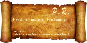 Pretzelmayer Radamesz névjegykártya